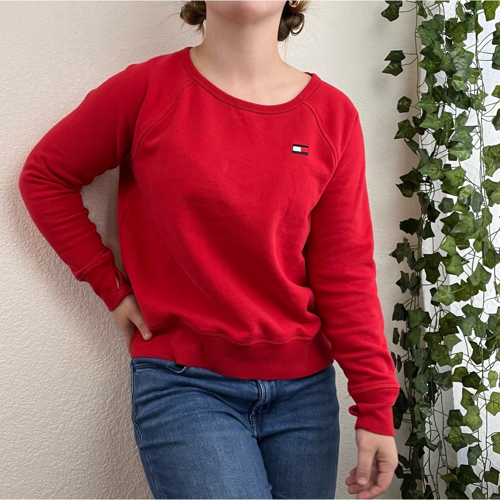 Red Tommy Hilfiger Sport Athleisure Pullover Size Small